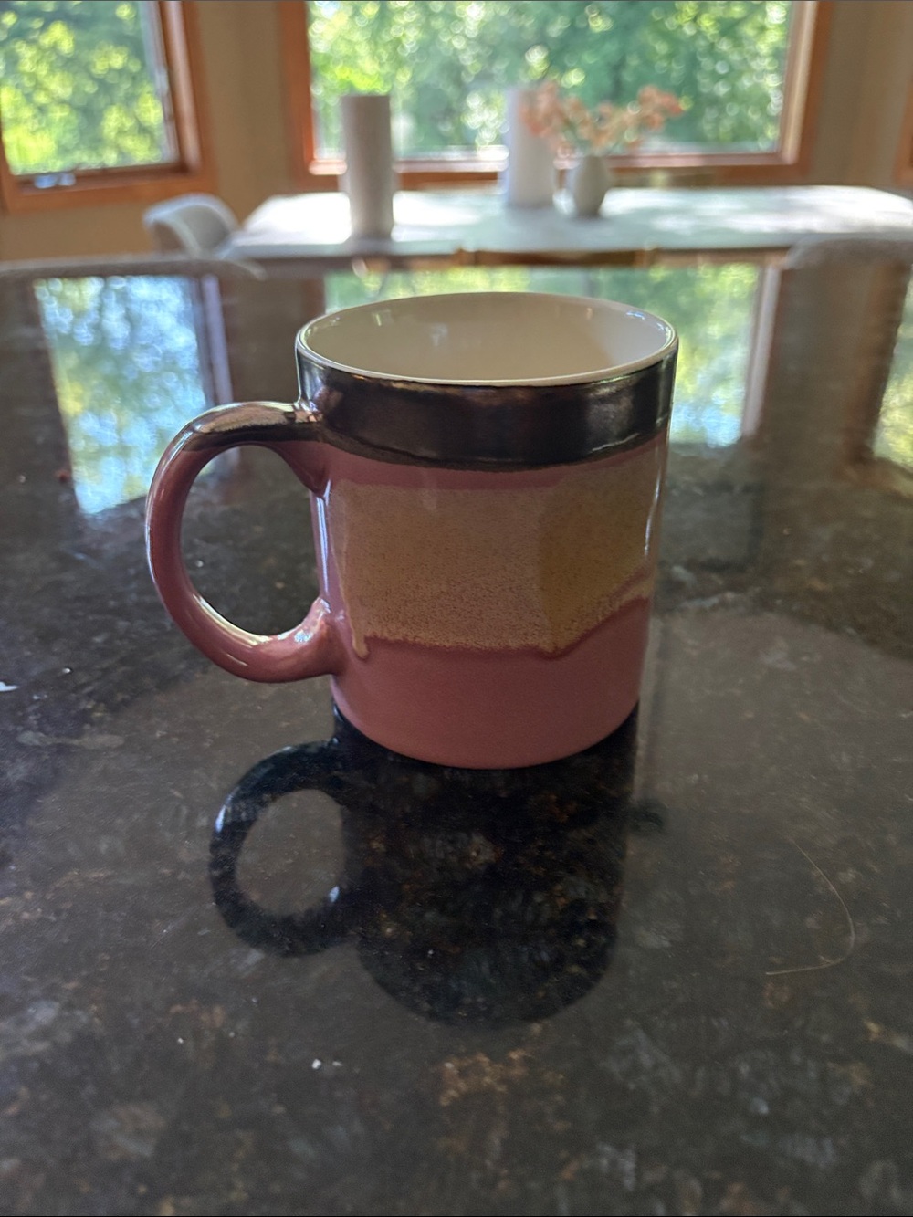Stoneware Pink Glazed Coffee Mug by Anthropologie
